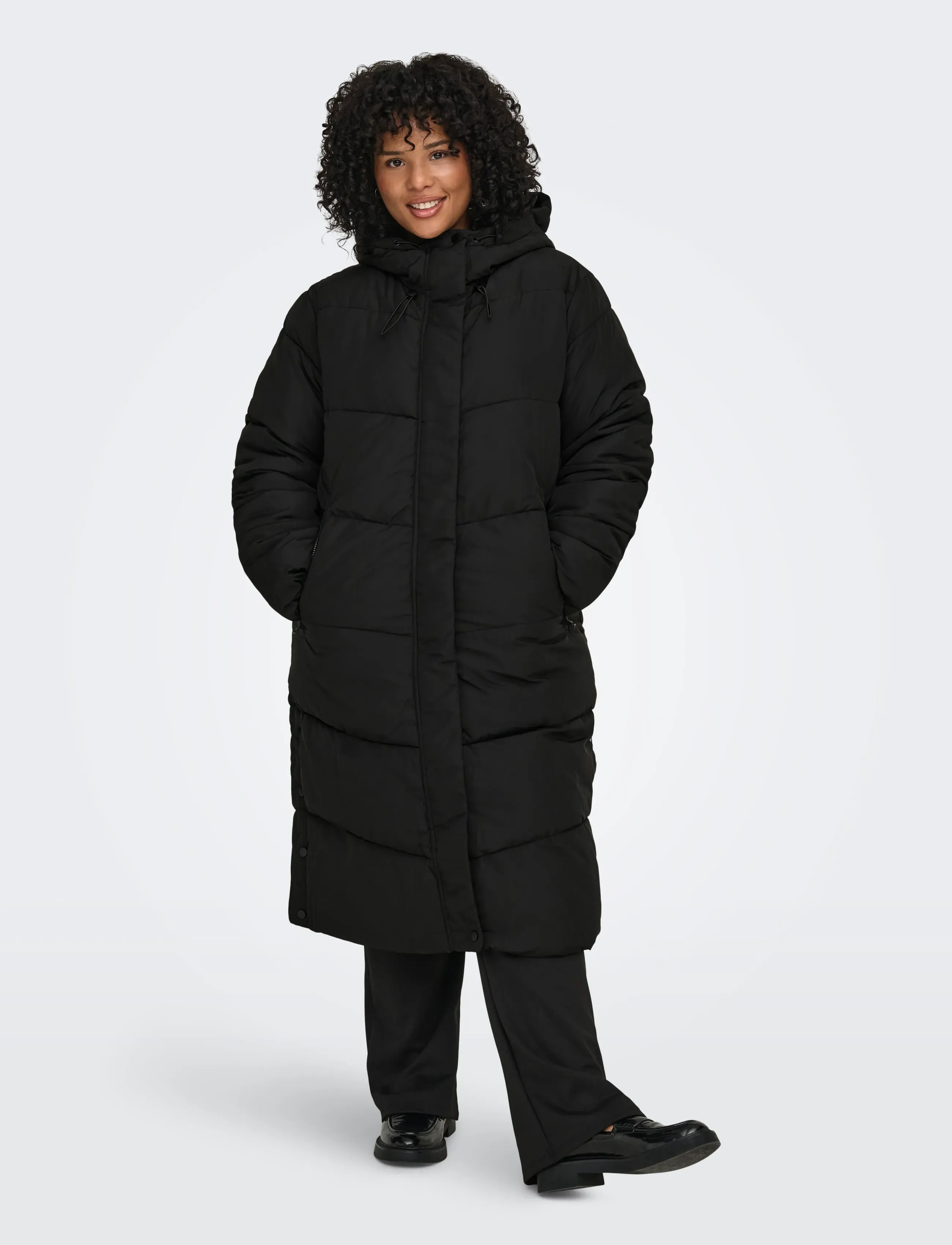 ONLY Carmakoma CARMAGGI LIFE LONG PUFFER OTW - Vinterjakker - BLACK / black