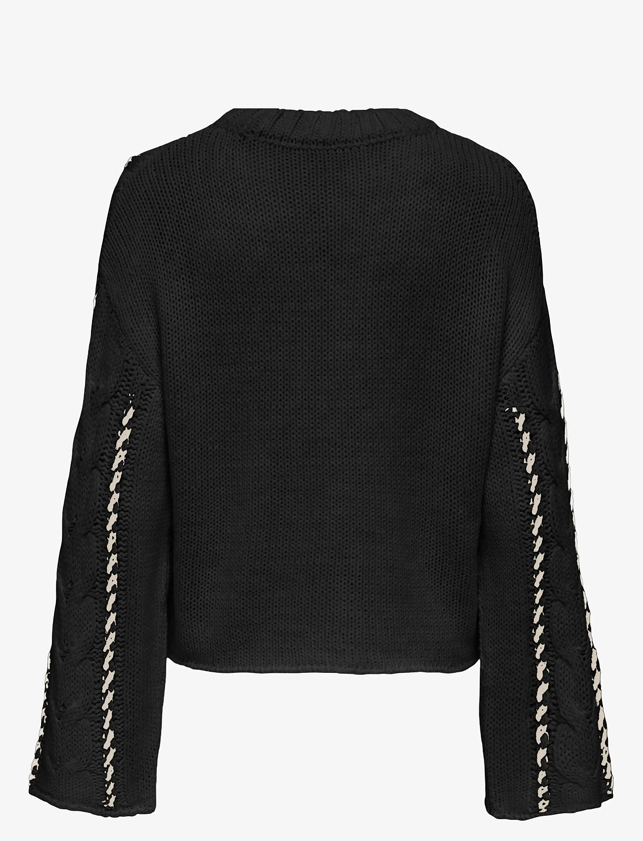 ONLY Carmakoma - CARTESSA CABEL STITCH LS O-NECK KNT - striktrøjer - black - 1