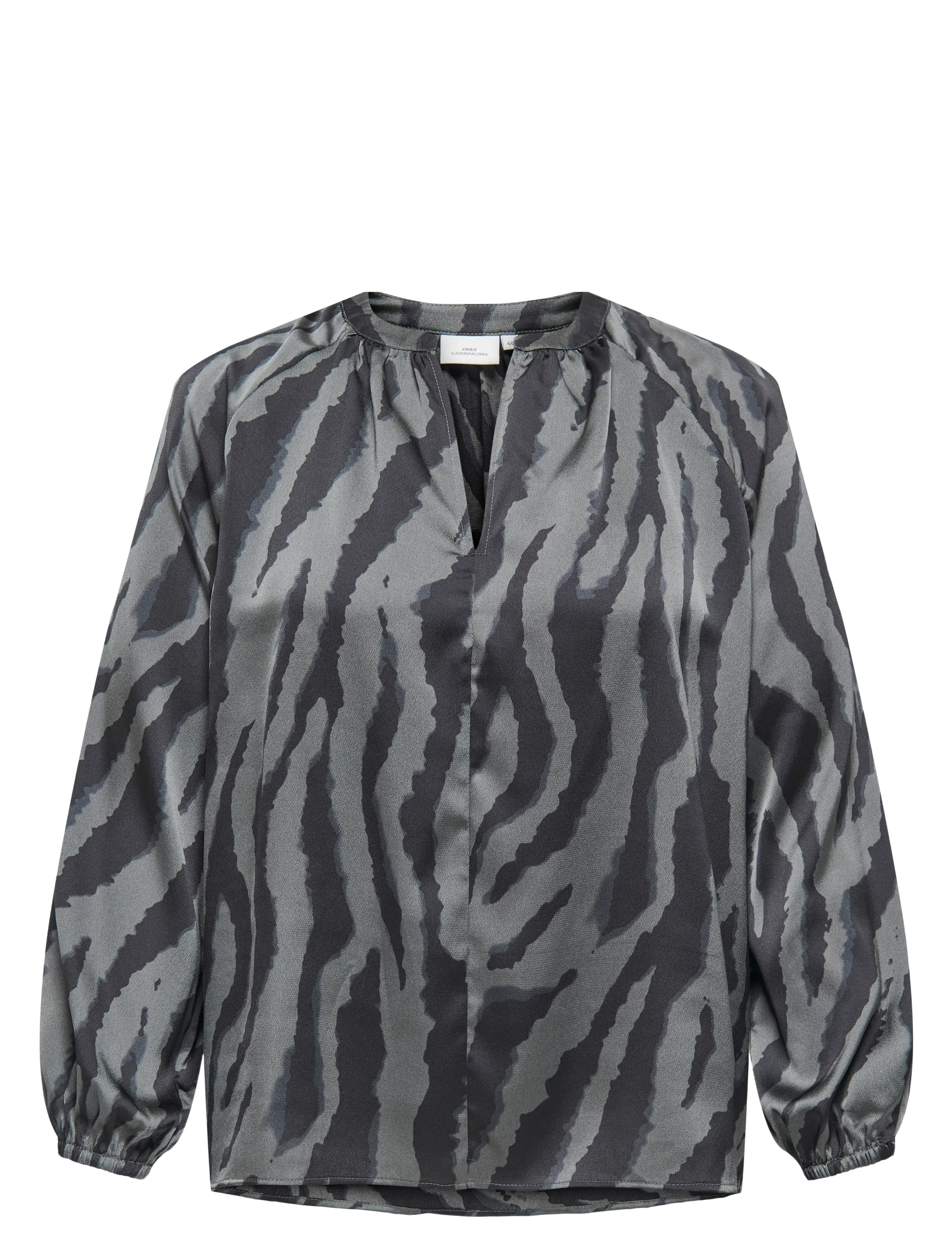 ONLY Carmakoma - CARZORRA L/S O-NECK SPLIT TOP WVN - black - 1