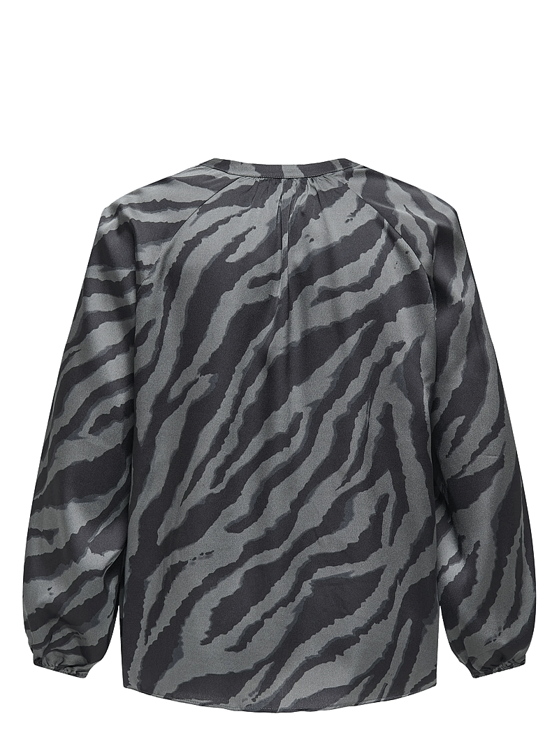 ONLY Carmakoma - CARZORRA L/S O-NECK SPLIT TOP WVN - langärmlige blusen - black - 2