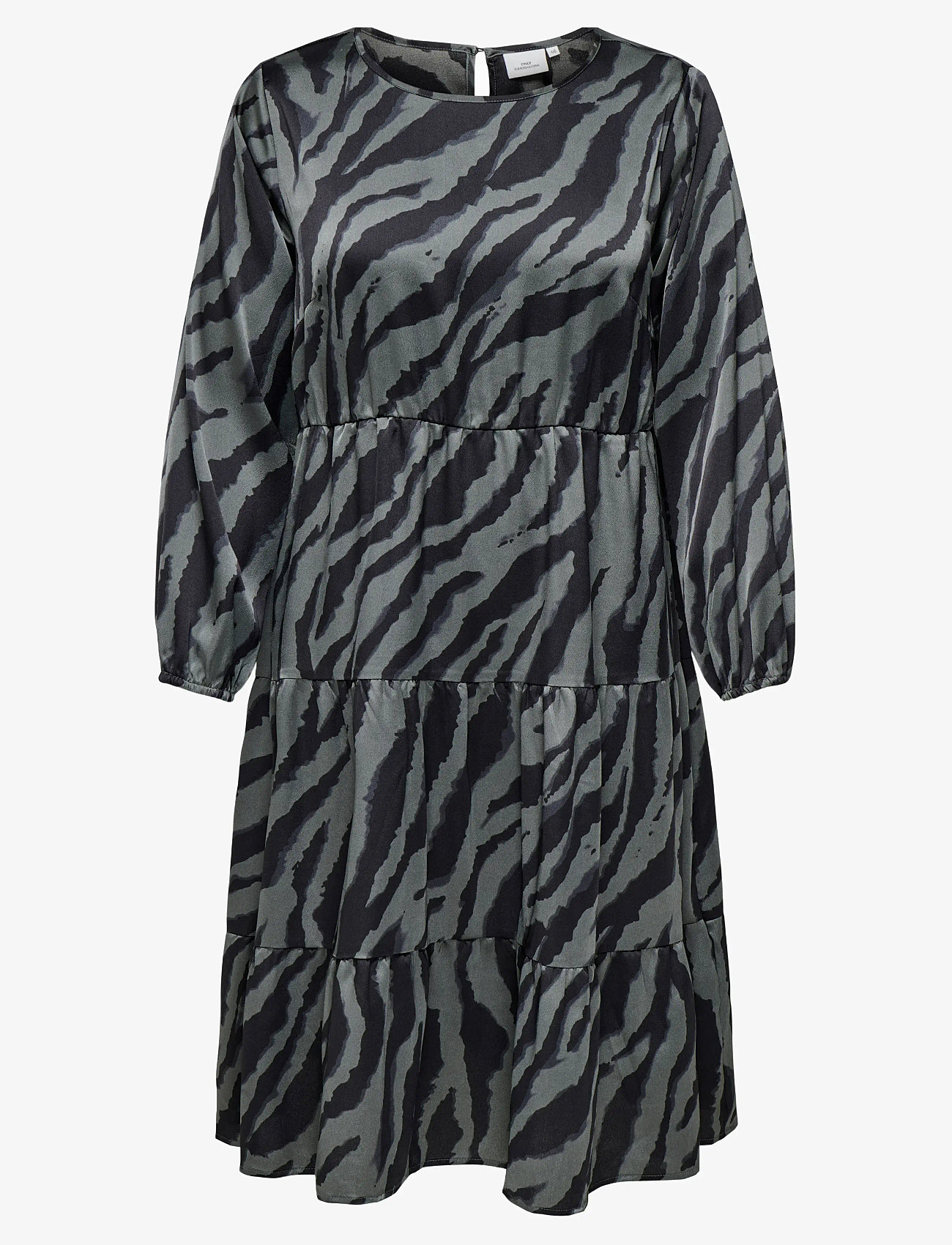 ONLY Carmakoma - CARZORRA L/S O-NECK DRESS WVN - midikleider - black - 1