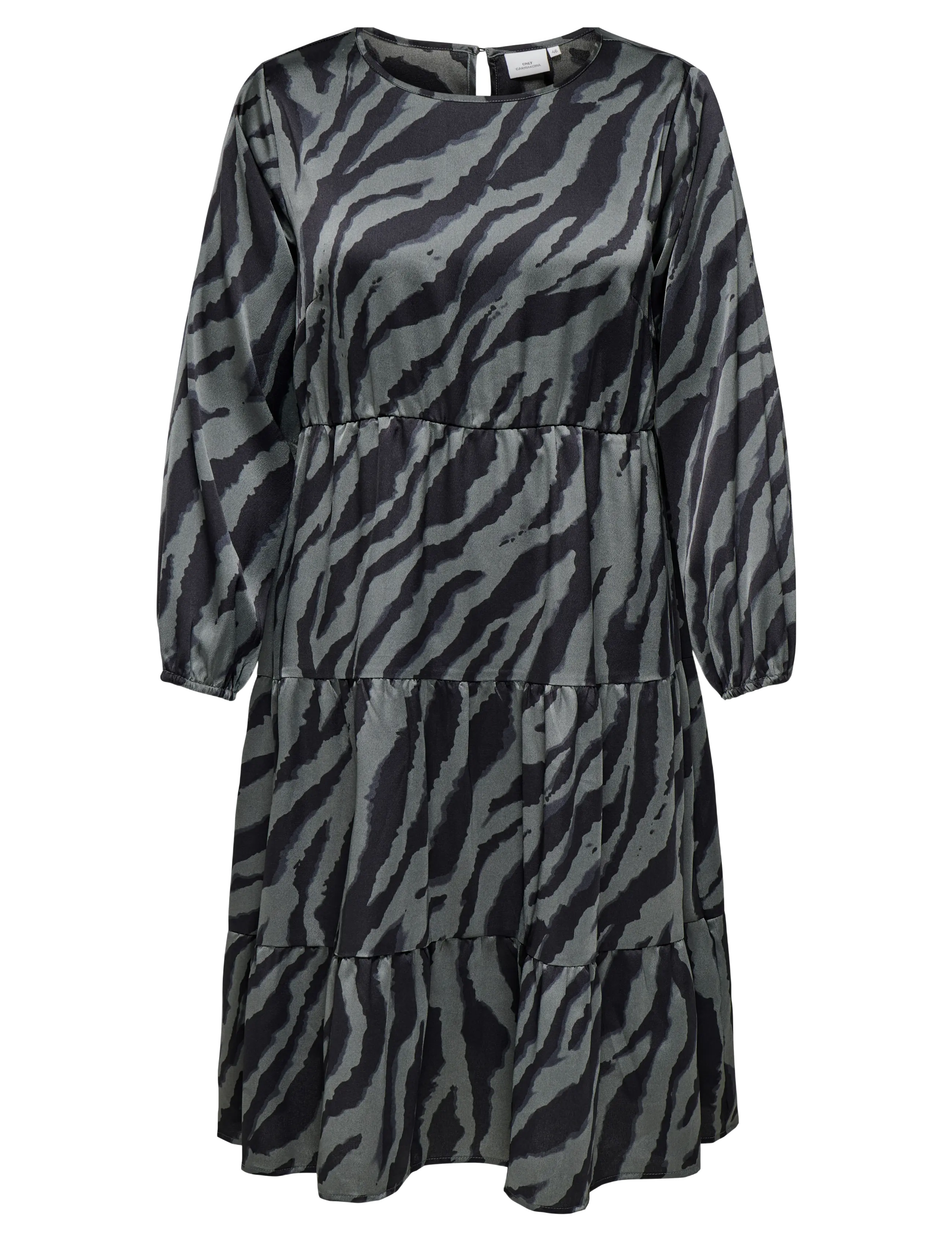 ONLY Carmakoma CARZORRA L/S O-NECK DRESS WVN - Klänningar - BLACK / black