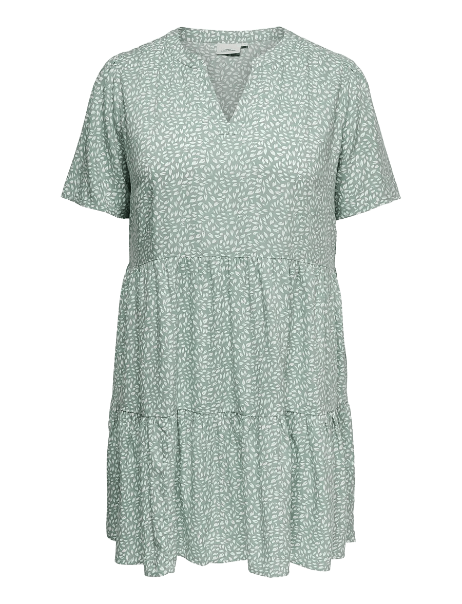 ONLY Carmakoma - CARZALLY S/S THEA TUNIC DRESS AOP NOOS - korte kjoler - chinois green - 1