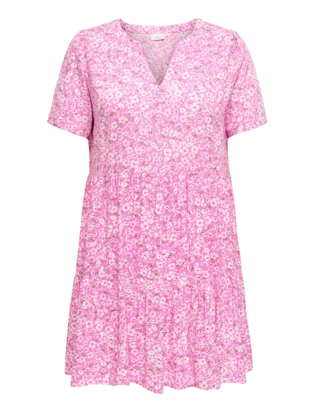 ONLY Carmakoma CARZALLY S/S THEA TUNIC DRESS NOOS - Kleidid - FUCHSIA PINK / pink/rose