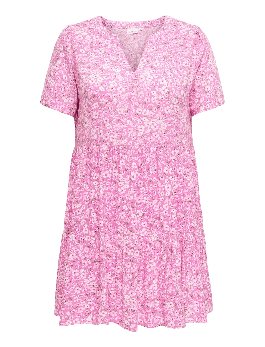 ONLY Carmakoma - CARZALLY S/S THEA TUNIC DRESS NOOS - kurze kleider - fuchsia pink - 1