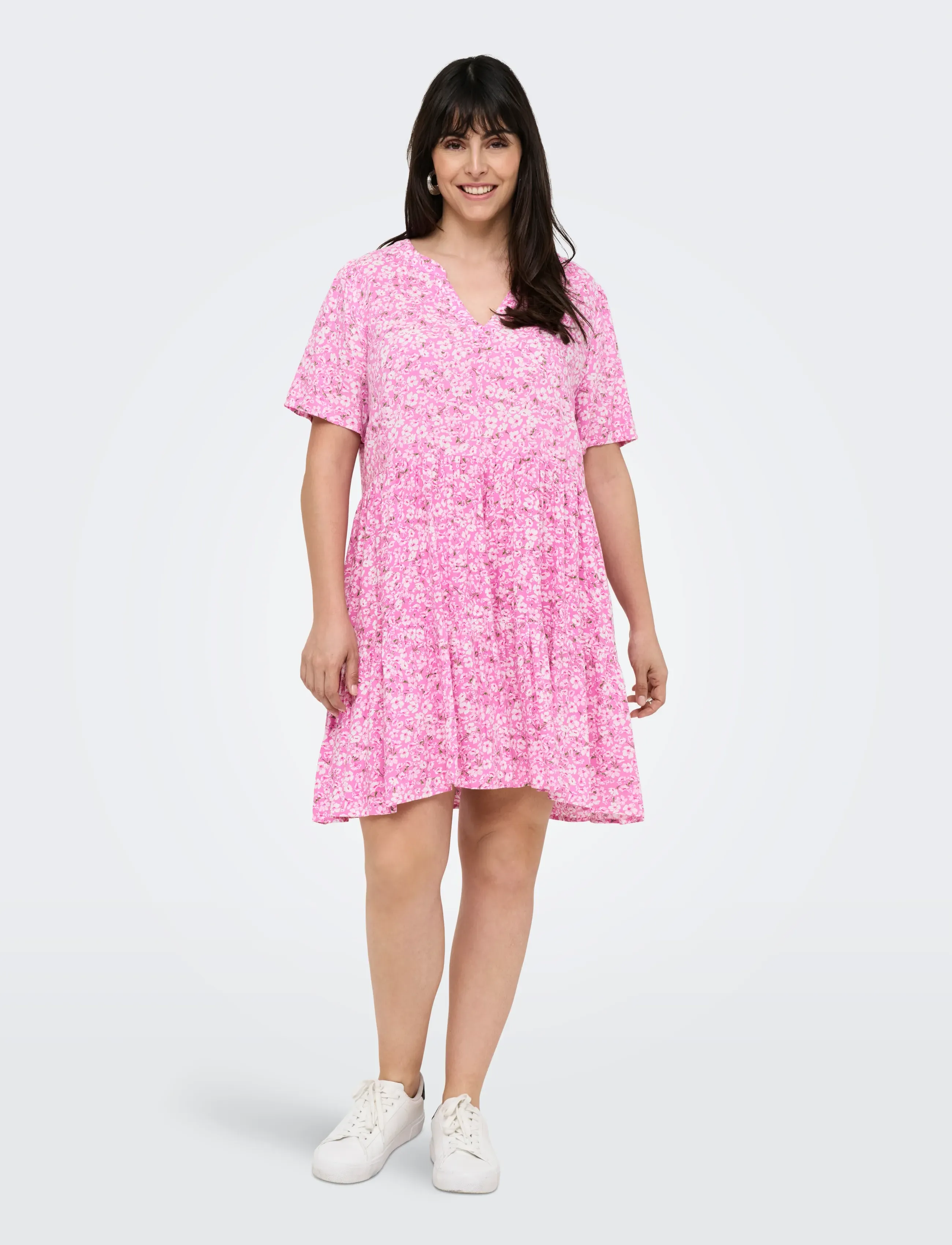 ONLY Carmakoma CARZALLY S/S THEA TUNIC DRESS NOOS - ONLY Carmakoma - FUCHSIA PINK / pink/rose