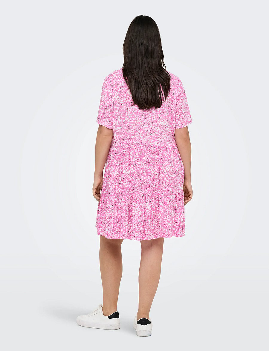 ONLY Carmakoma - CARZALLY S/S THEA TUNIC DRESS NOOS - kurze kleider - fuchsia pink - 3