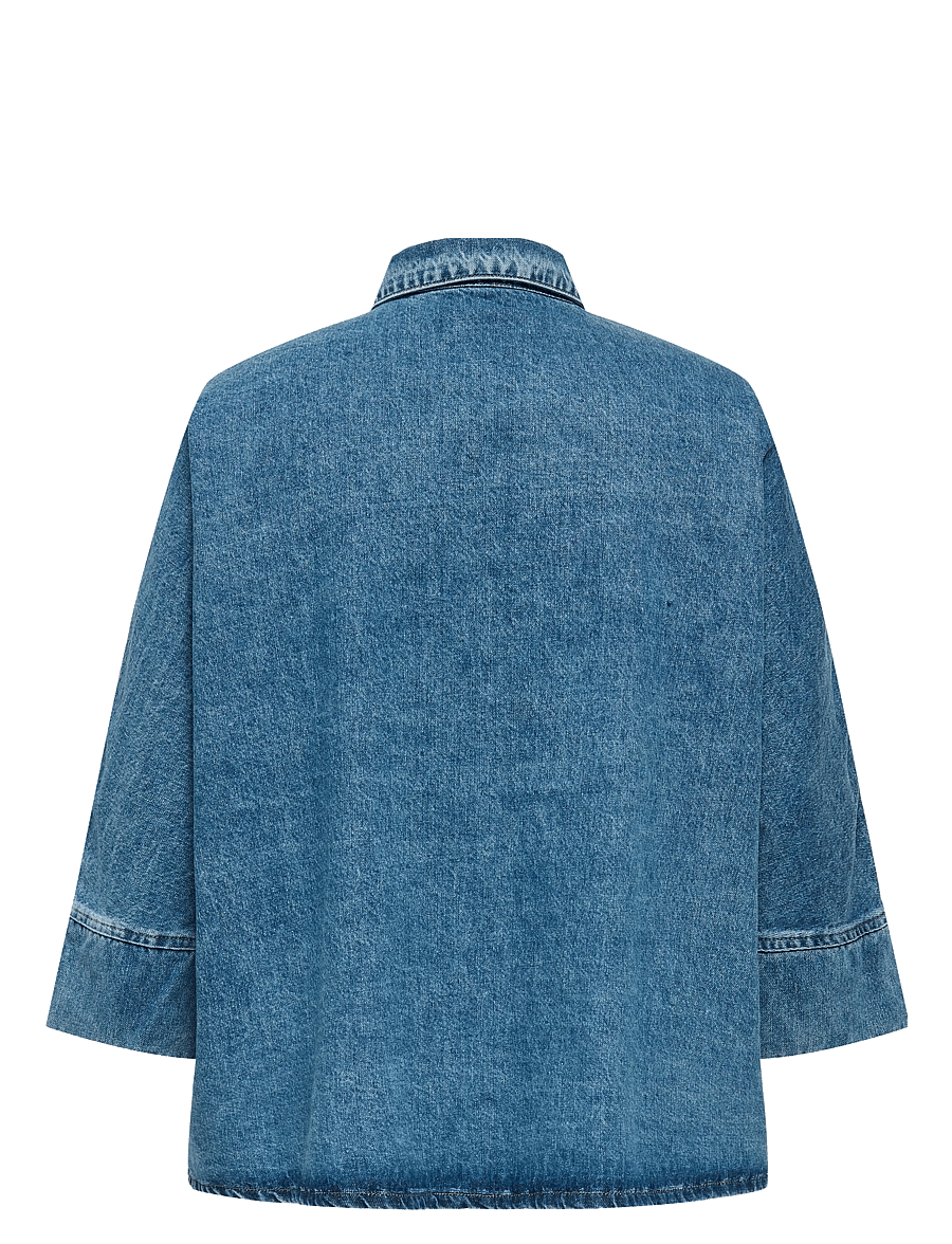 ONLY Carmakoma - CARGRACE 3/4 DNM SHIRT TAI NOOS - jeanshemden - medium blue denim - 2