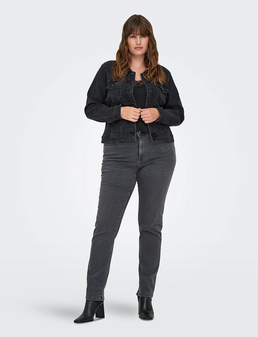 ONLY Carmakoma - CARWESPA LS DGD JACKET DNM - teksatagid - dark grey denim - 3