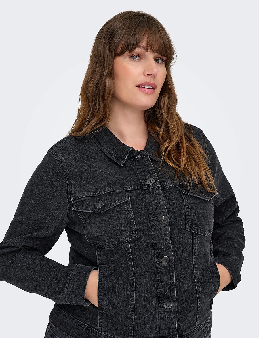 ONLY Carmakoma - CARWESPA LS DGD JACKET DNM - teksatagid - dark grey denim - 4