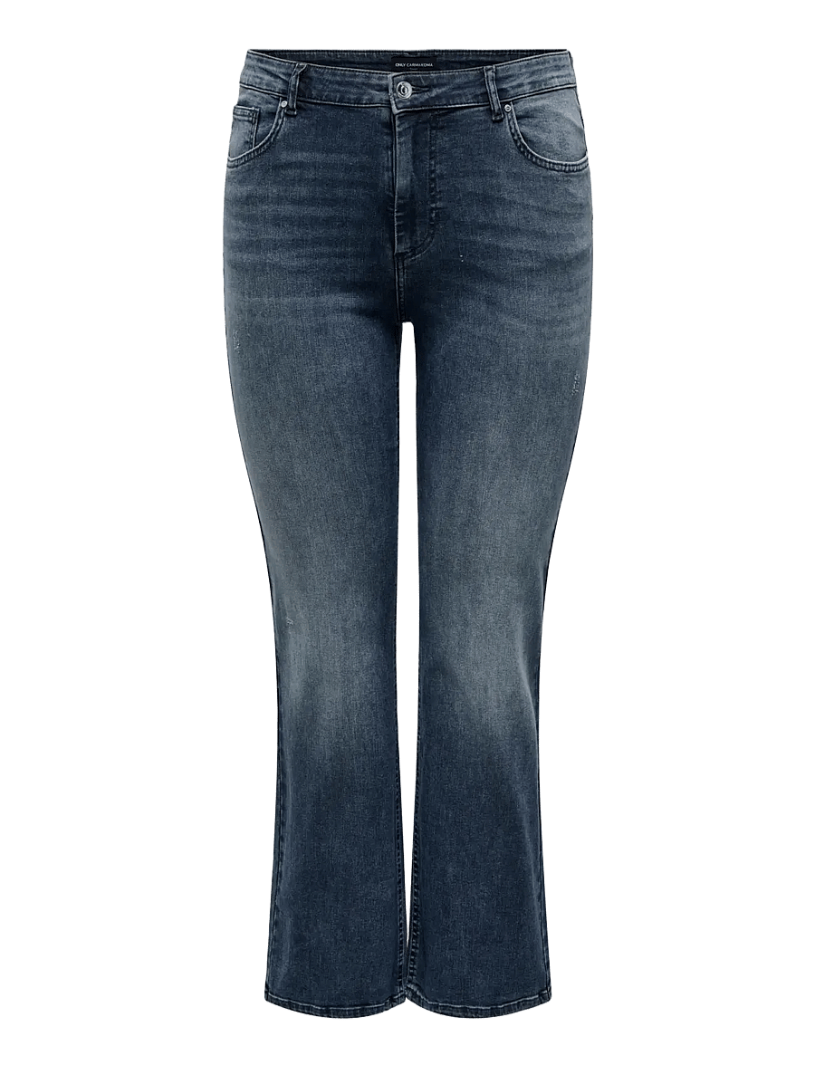 ONLY Carmakoma - CARWILLY HW FLARED DNM REA409 NOOS - schlaghosen - blue black denim - 1