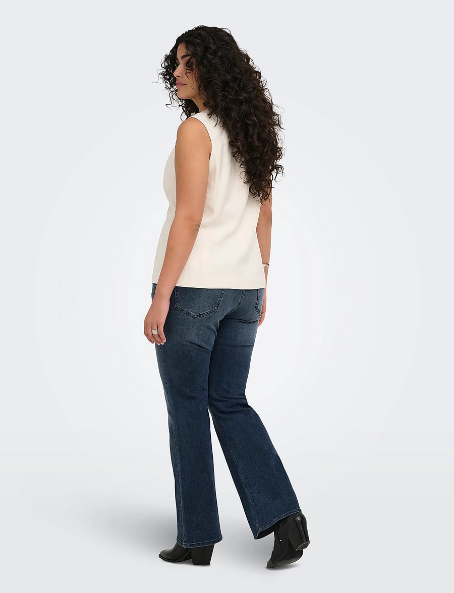 ONLY Carmakoma - CARWILLY HW FLARED DNM REA409 NOOS - schlaghosen - blue black denim - 3