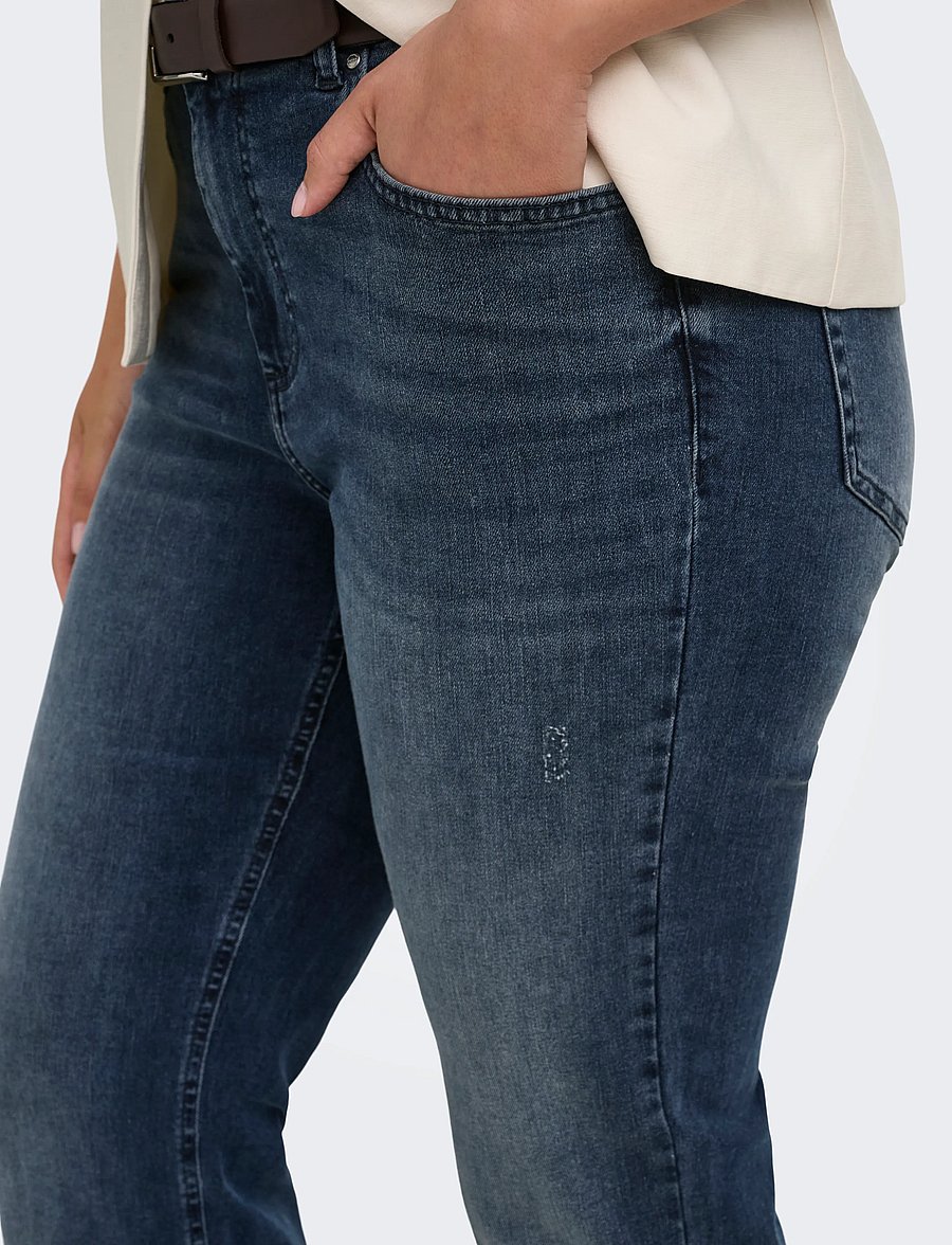 ONLY Carmakoma - CARWILLY HW FLARED DNM REA409 NOOS - schlaghosen - blue black denim - 5