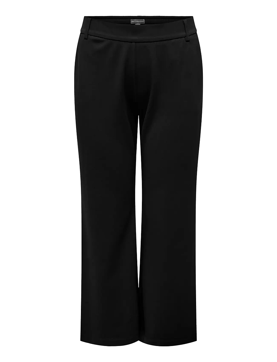 ONLY Carmakoma - CARGOLDTRASH MW STRAIGHT PANT NOOS - straight leg trousers - black - 1