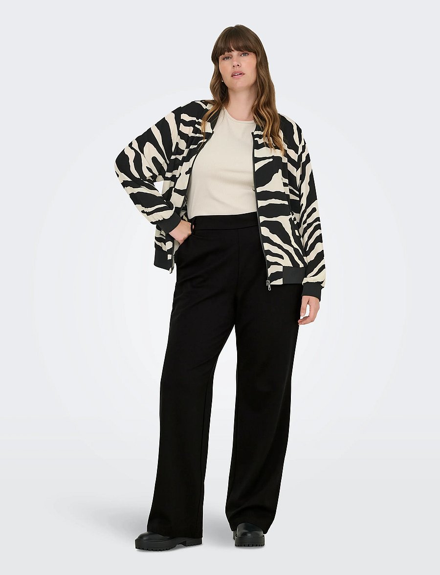 ONLY Carmakoma - CARGOLDTRASH MW STRAIGHT PANT NOOS - straight leg trousers - black - 3