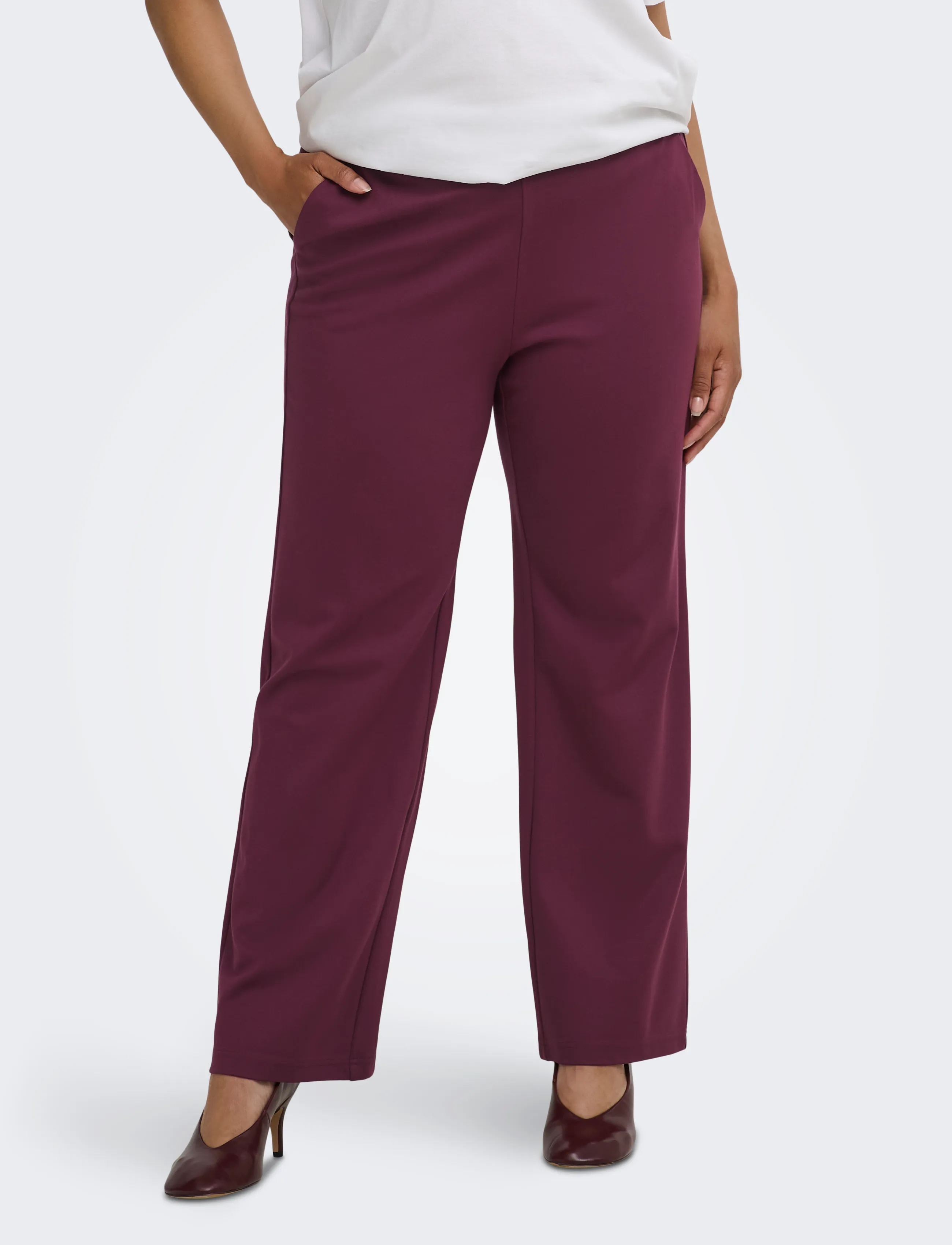 ONLY Carmakoma CARGOLDTRASH MW STRAIGHT PANT NOOS - ONLY Carmakoma - PORT ROYALE / burgundy