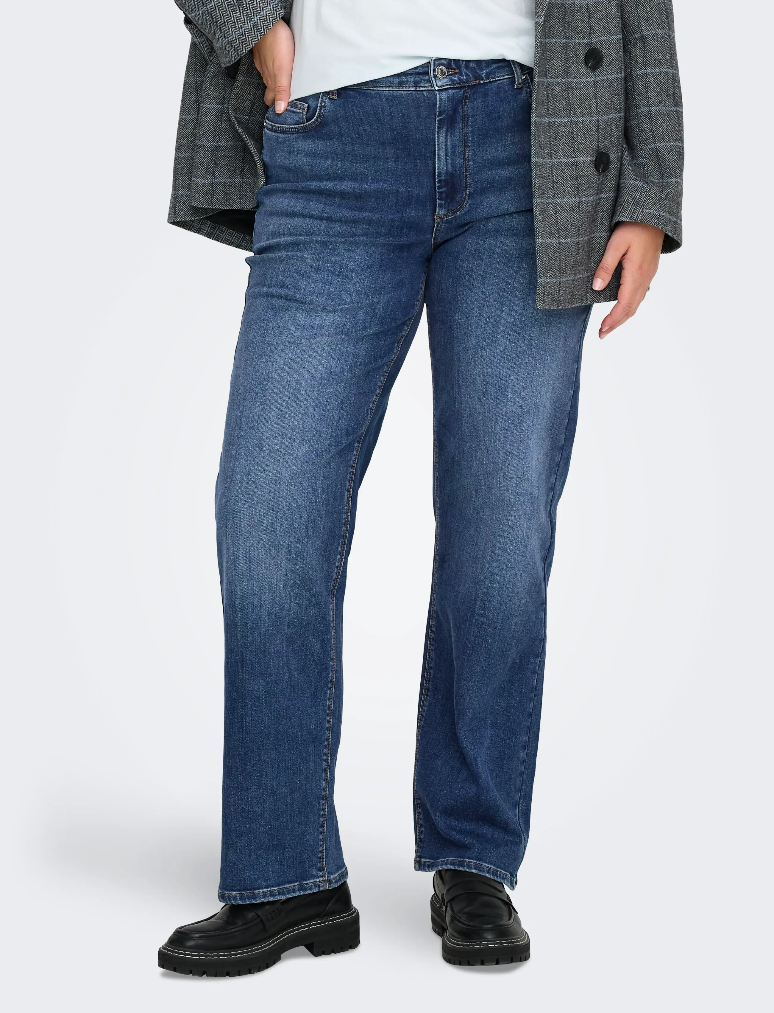 ONLY Carmakoma CARWILLY HW STRAIGHT DNM TAI021 NOOS - Jeans - DARK BLUE DENIM / blue