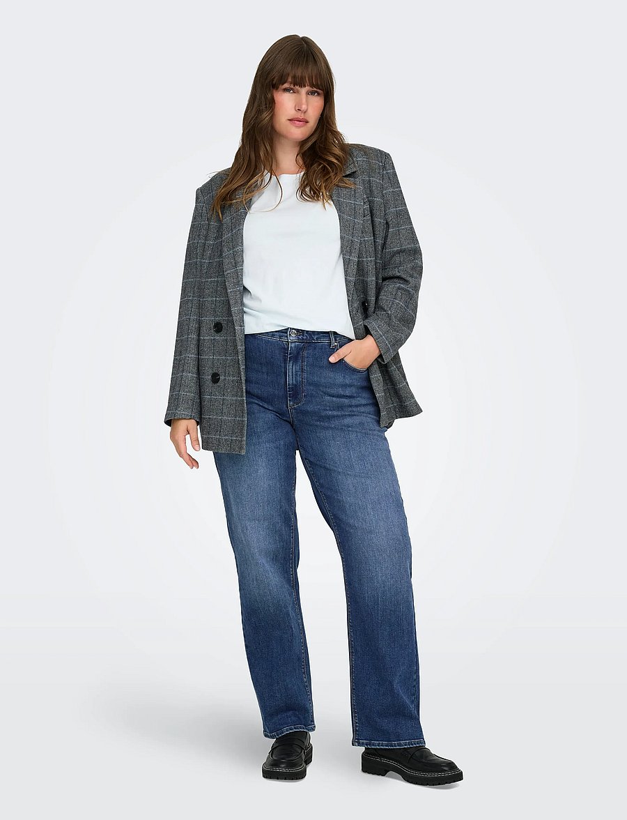 ONLY Carmakoma - CARWILLY HW STRAIGHT DNM TAI021 NOOS - gerade jeans - dark blue denim - 4