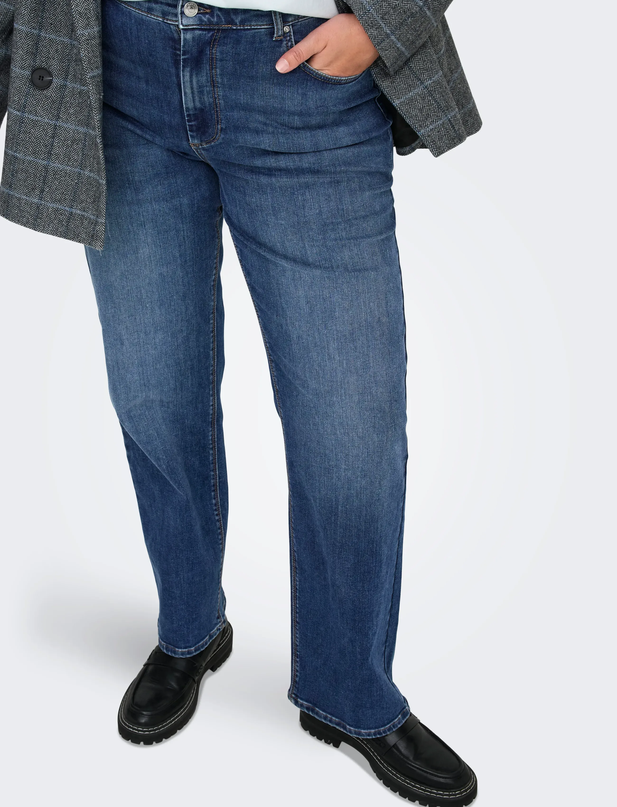 ONLY Carmakoma - CARWILLY HW STRAIGHT DNM TAI021 NOOS - gerade jeans - dark blue denim - 5