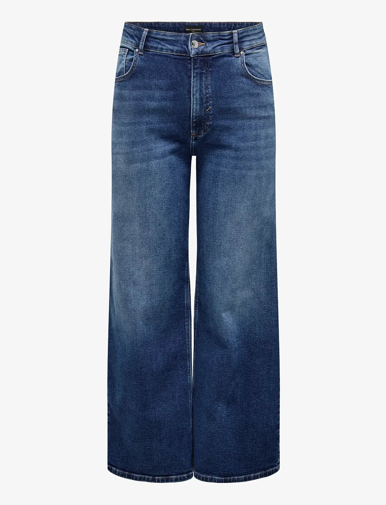 ONLY Carmakoma - CARJUICY HW WIDE LEG REA255 NOOS - vida jeans - dark blue denim - 1