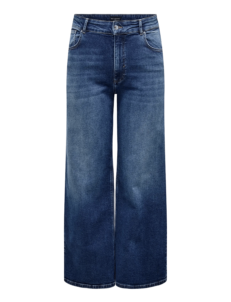 ONLY Carmakoma - CARJUICY HW WIDE LEG REA255 NOOS - wide leg jeans - dark blue denim - 1