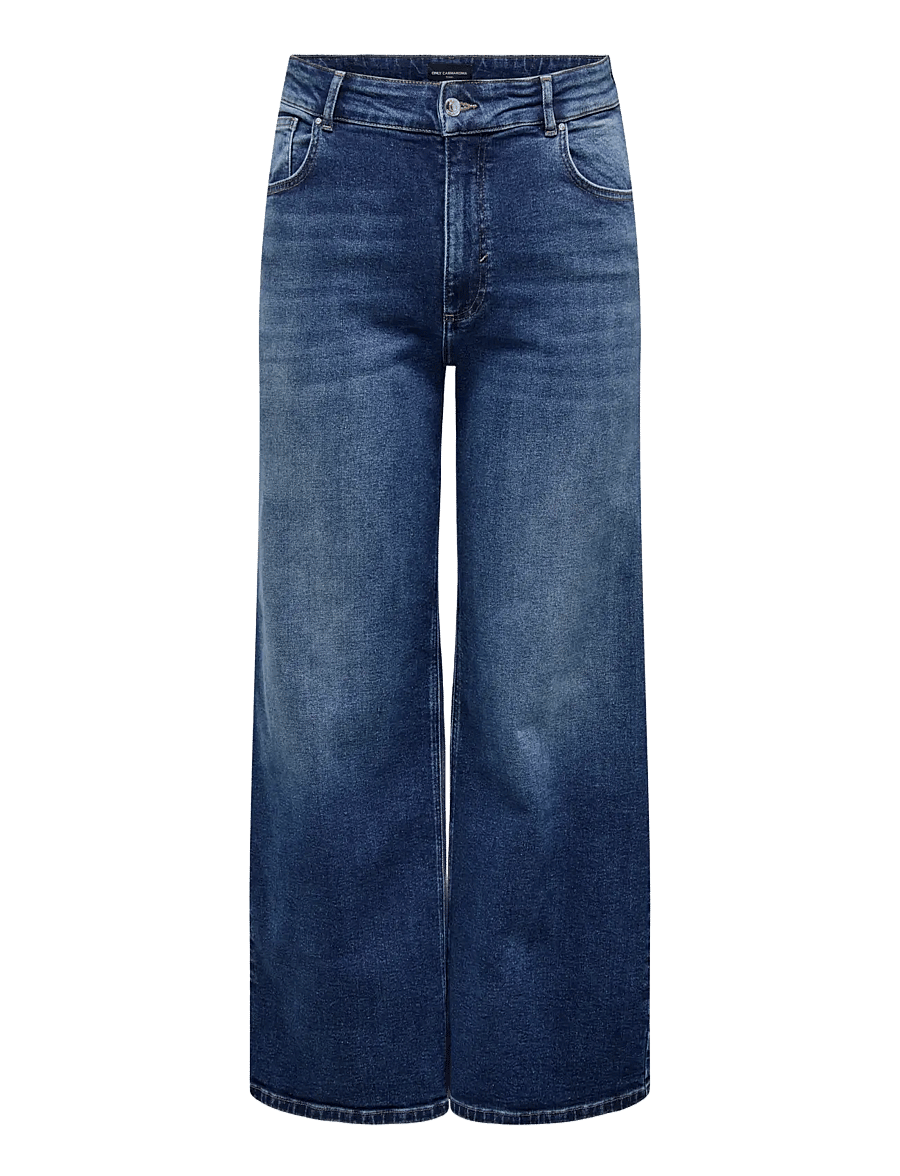 ONLY Carmakoma - CARJUICY HW WIDE LEG REA255 NOOS - jeans met wijde pijpen - dark blue denim - 1