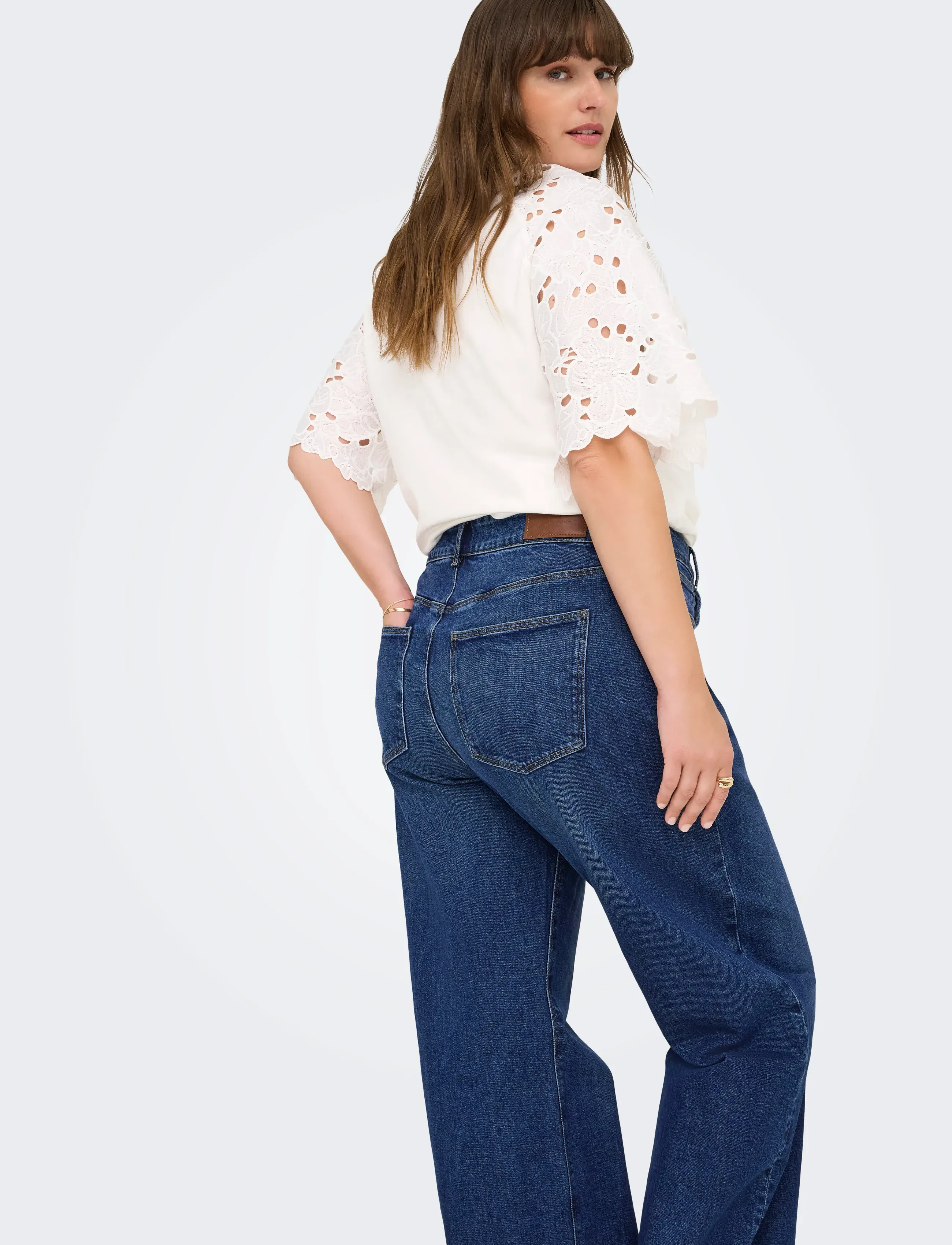 ONLY Carmakoma - CARJUICY HW WIDE LEG REA255 NOOS - brede jeans - dark blue denim - 5