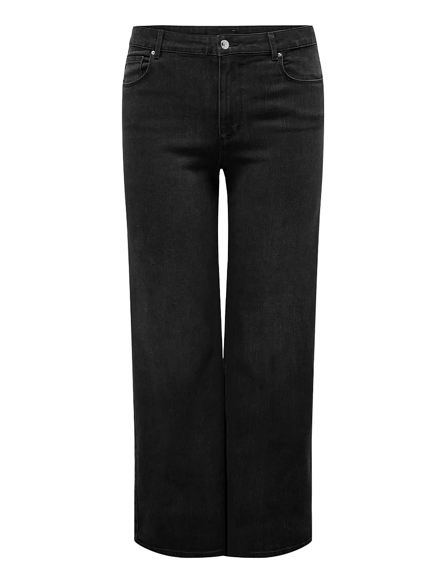 ONLY Carmakoma - CARSNOW HW WIDE DNM JEANS PIM WB NOOS - brede jeans - washed black - 1