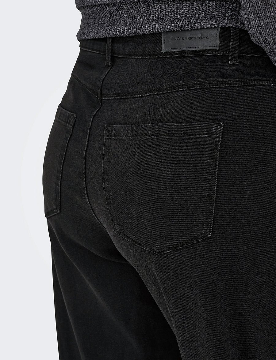 ONLY Carmakoma - CARSNOW HW WIDE DNM JEANS PIM WB NOOS - brede jeans - washed black - 5