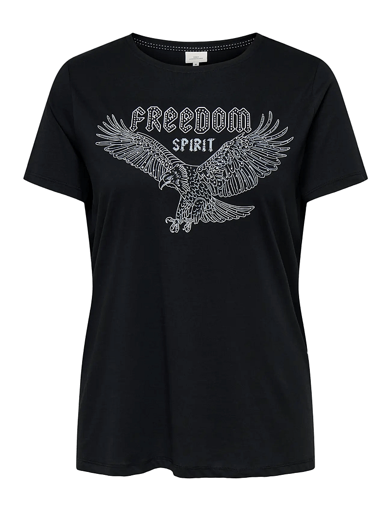 ONLY Carmakoma - CARCRUZ LIFE SS O-NECK REG TEE JRS - black - 1