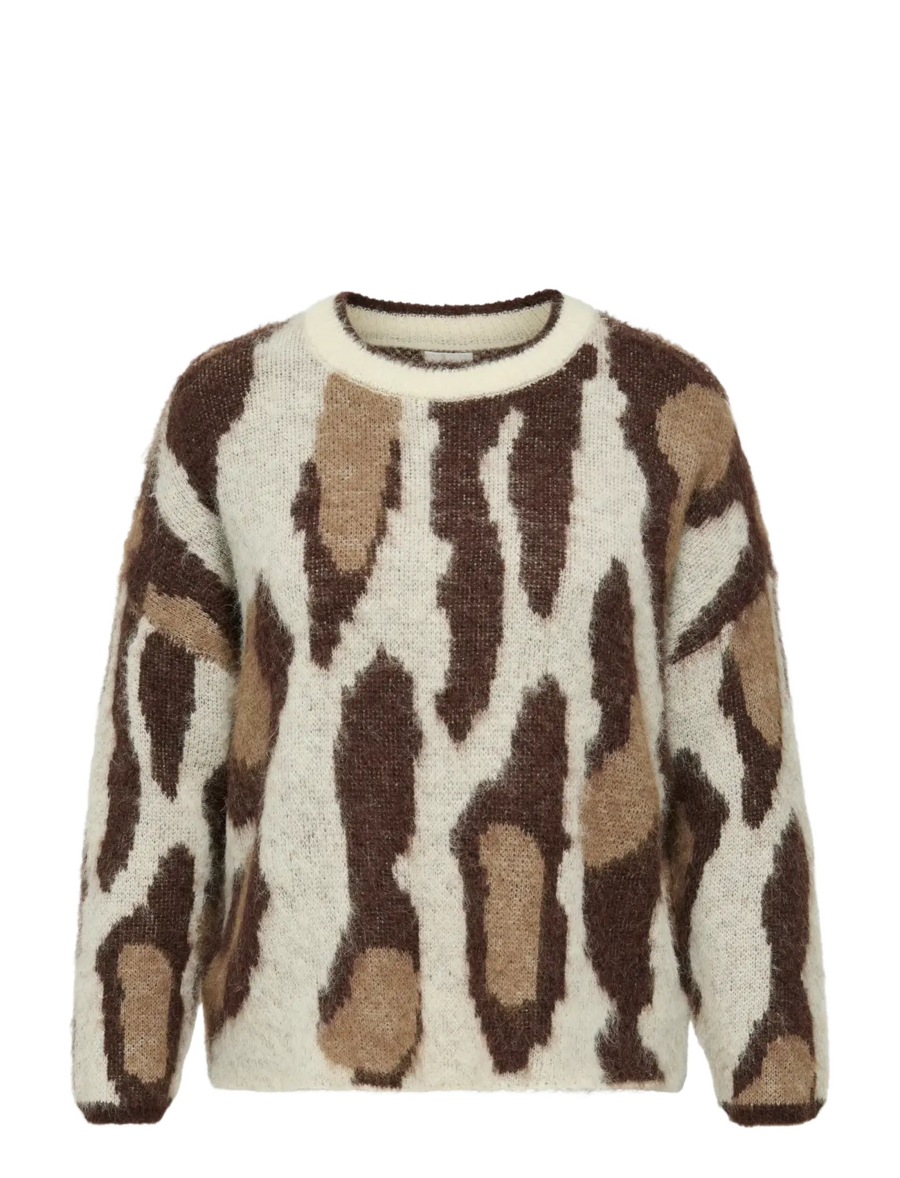 ONLY Carmakoma CAREDELIE LIFE LS JQ O-NECK KNT - Tøj - BIRCH / beige