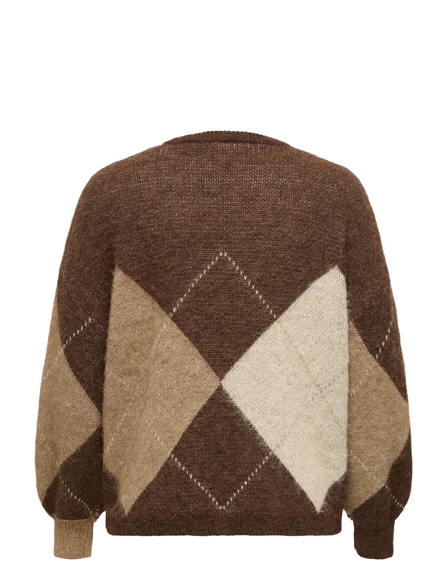 ONLY Carmakoma - CARNOEME JQ LS O-NECK KNT NOOS - pullover - chestnut - 2