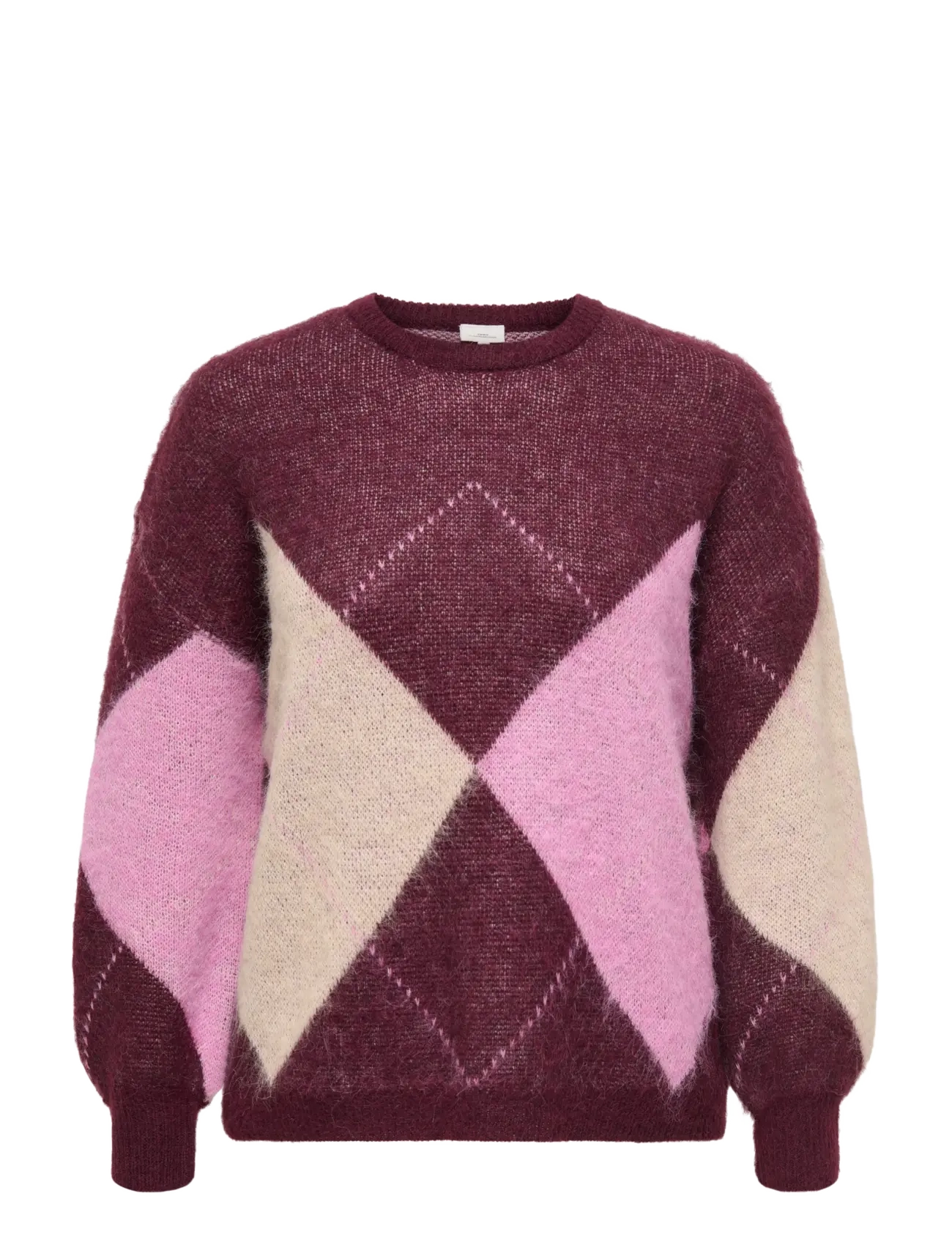 ONLY Carmakoma CARNOEME JQ LS O-NECK KNT NOOS - Kampsunid - WINETASTING / burgundy