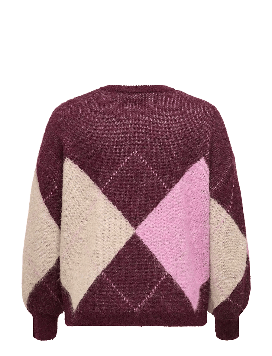 ONLY Carmakoma - CARNOEME JQ LS O-NECK KNT NOOS - winetasting - 2