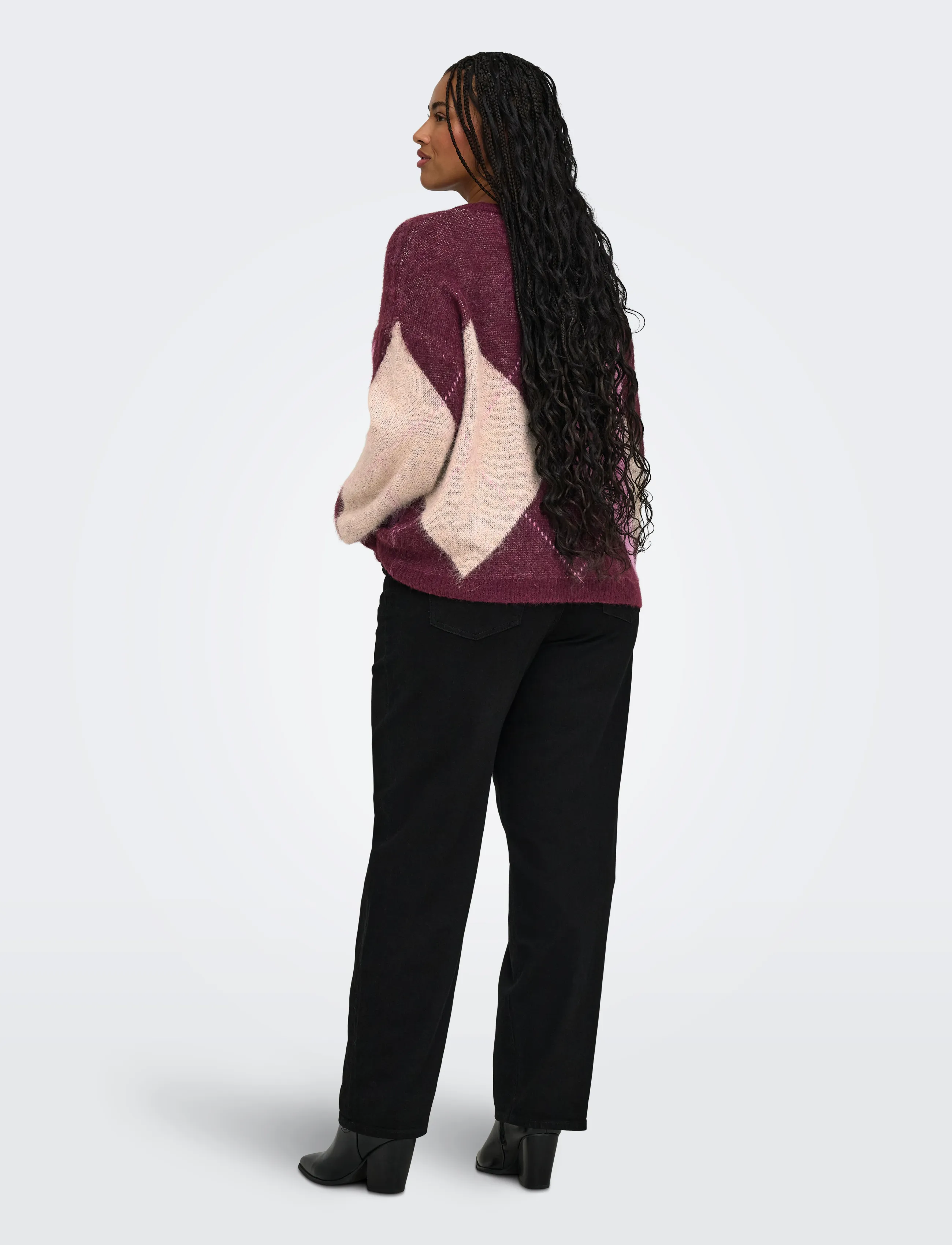 ONLY Carmakoma - CARNOEME JQ LS O-NECK KNT NOOS - winetasting - 3