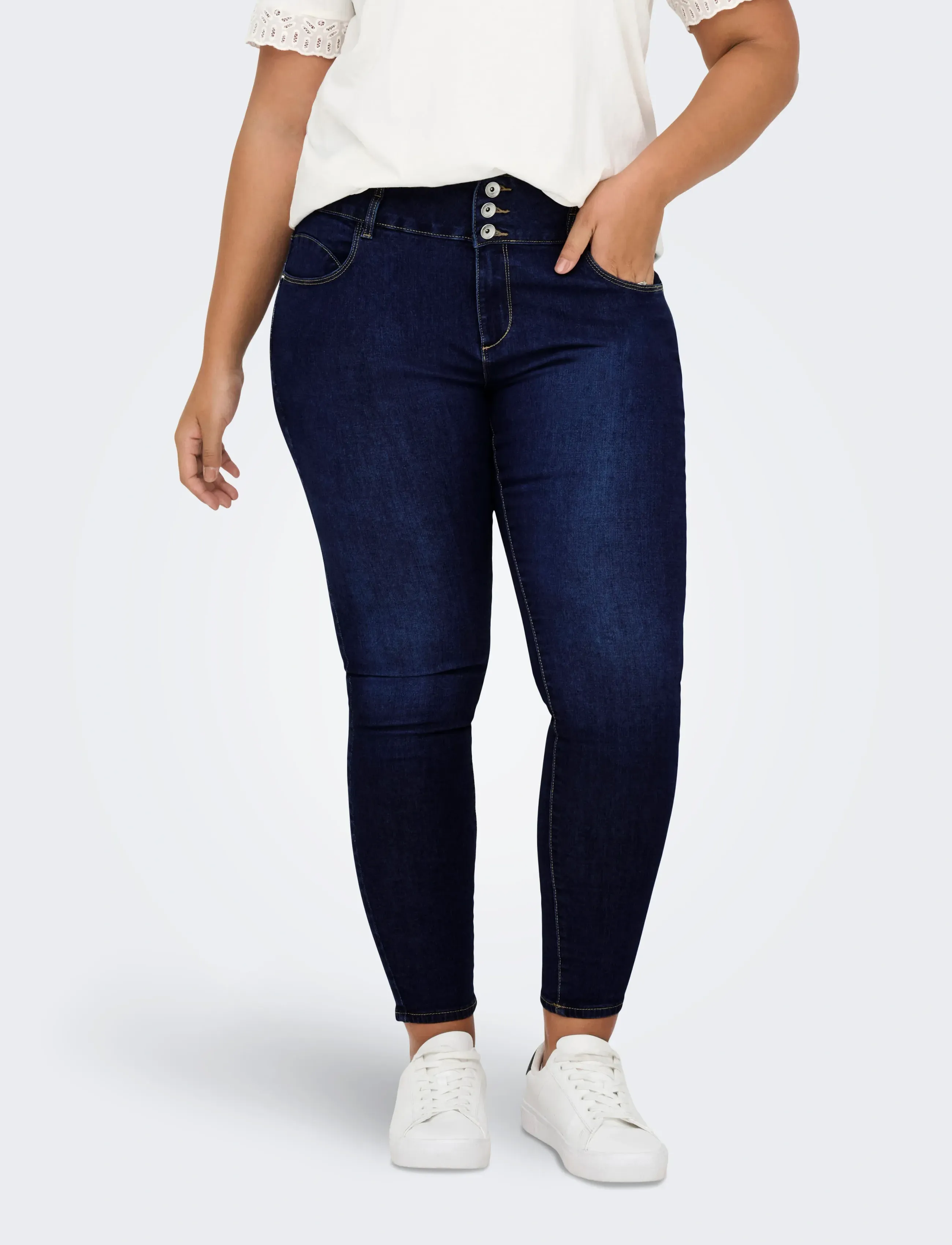 ONLY Carmakoma CARANNA HW SKINNY ANK MBD DNM ANA NOOS - Skinny Jeans - MEDIUM BLUE DENIM / blue