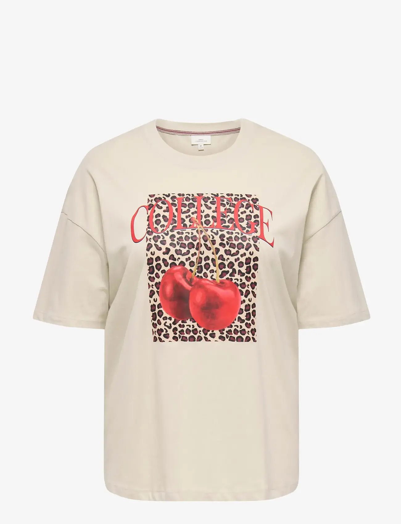 ONLY Carmakoma - CARKOURTNEY LIFE SS O-NECK REG TEE JRS - t-shirts - pumice stone - 0