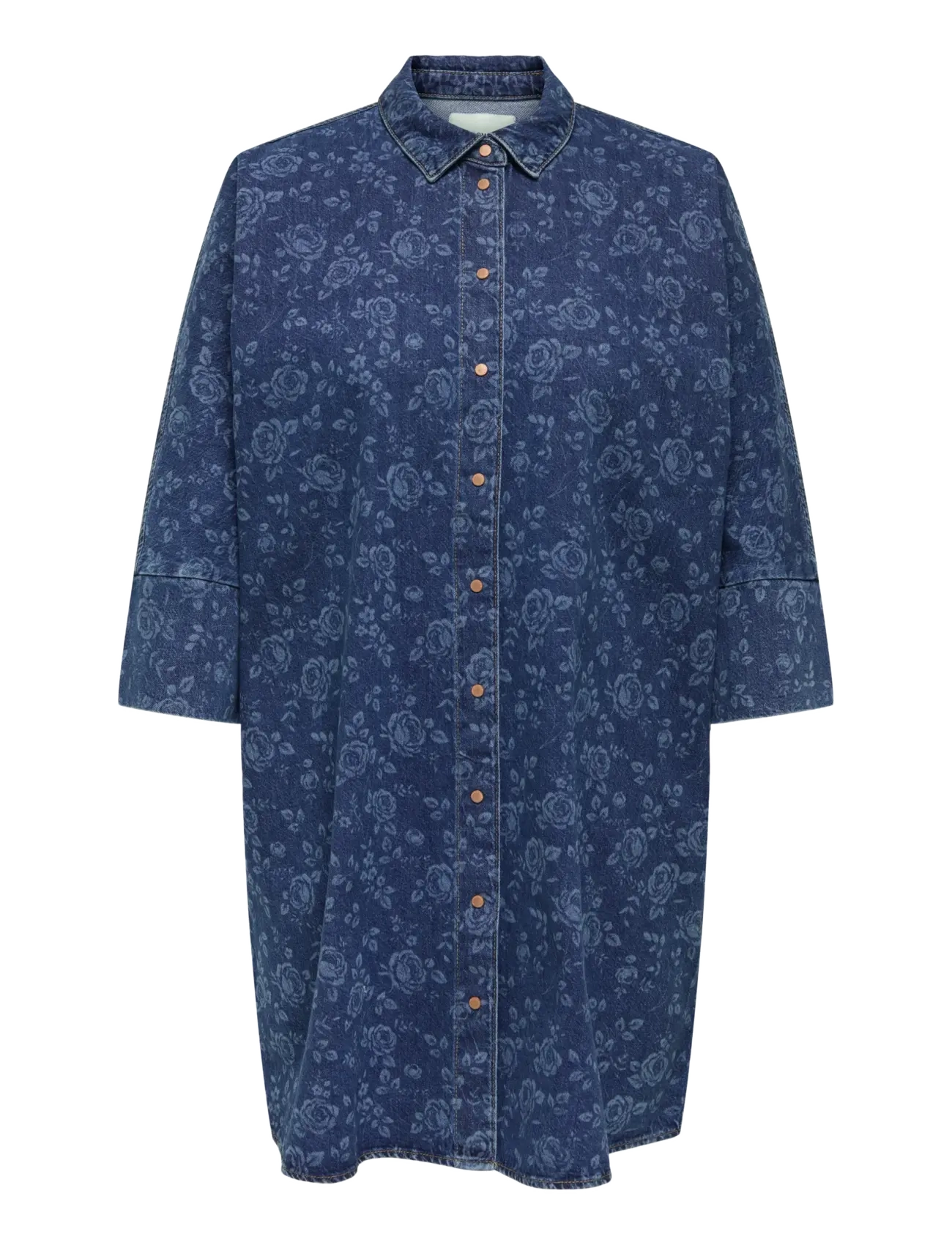 ONLY CARMAKOMA Cargrace 3/4 Rose Dnm Kleid Pim Blau - 48 - Damen