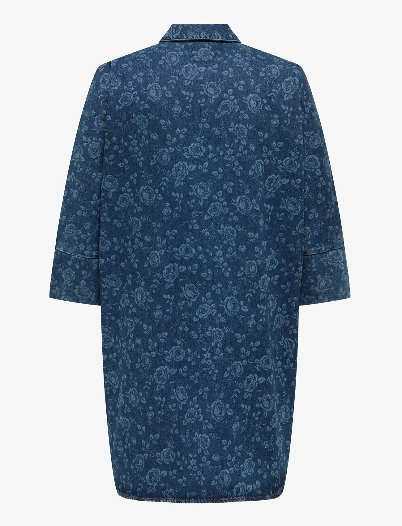 ONLY Carmakoma - CARGRACE 3/4 ROSE DNM DRESS PIM - hemdkleider - medium blue denim - 2