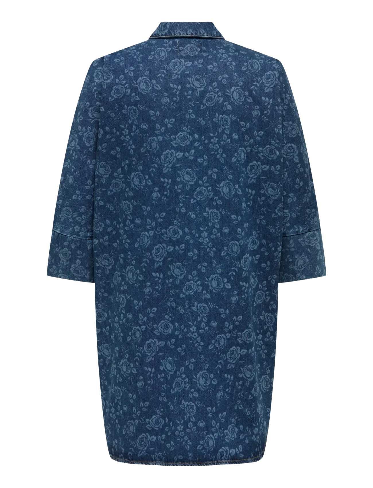 ONLY Carmakoma - CARGRACE 3/4 ROSE DNM DRESS PIM - robes chemises - medium blue denim - 2
