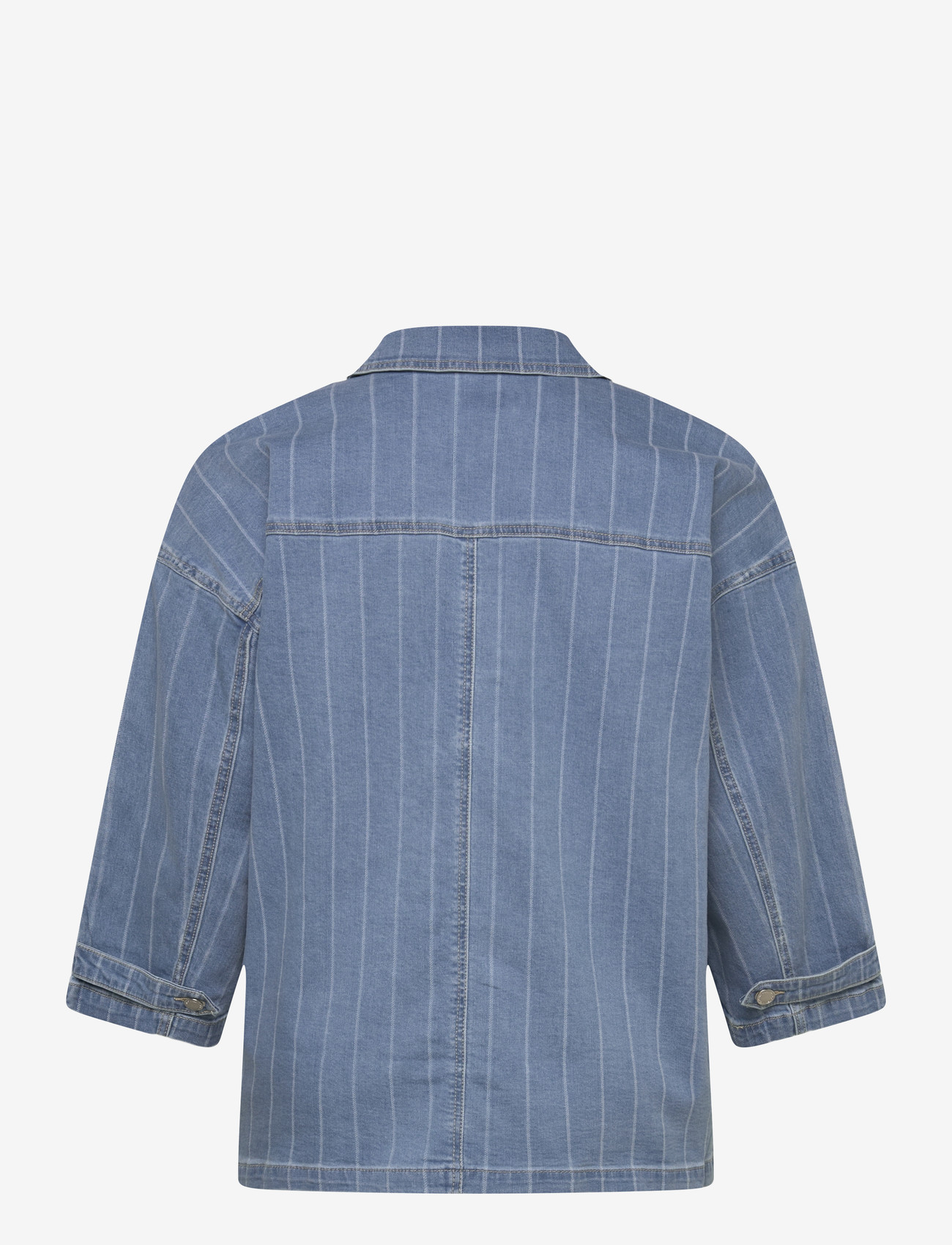 ONLY Carmakoma - CARKIRSI LS STRIPED DNM JACKET GUA - spring jackets - light blue denim - 2