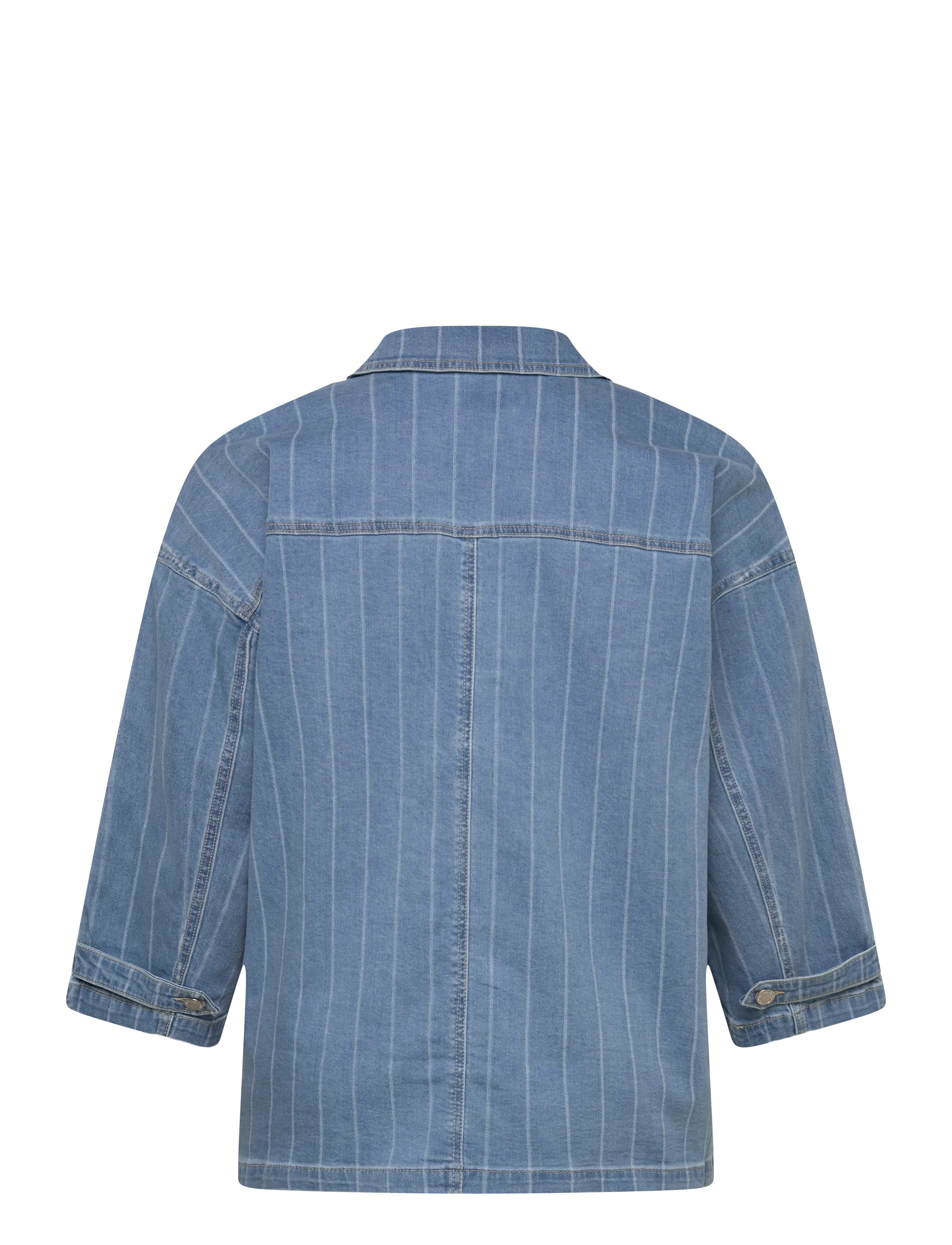 ONLY Carmakoma - CARKIRSI LS STRIPED DNM JACKET GUA - frühlingsjacken - light blue denim - 2