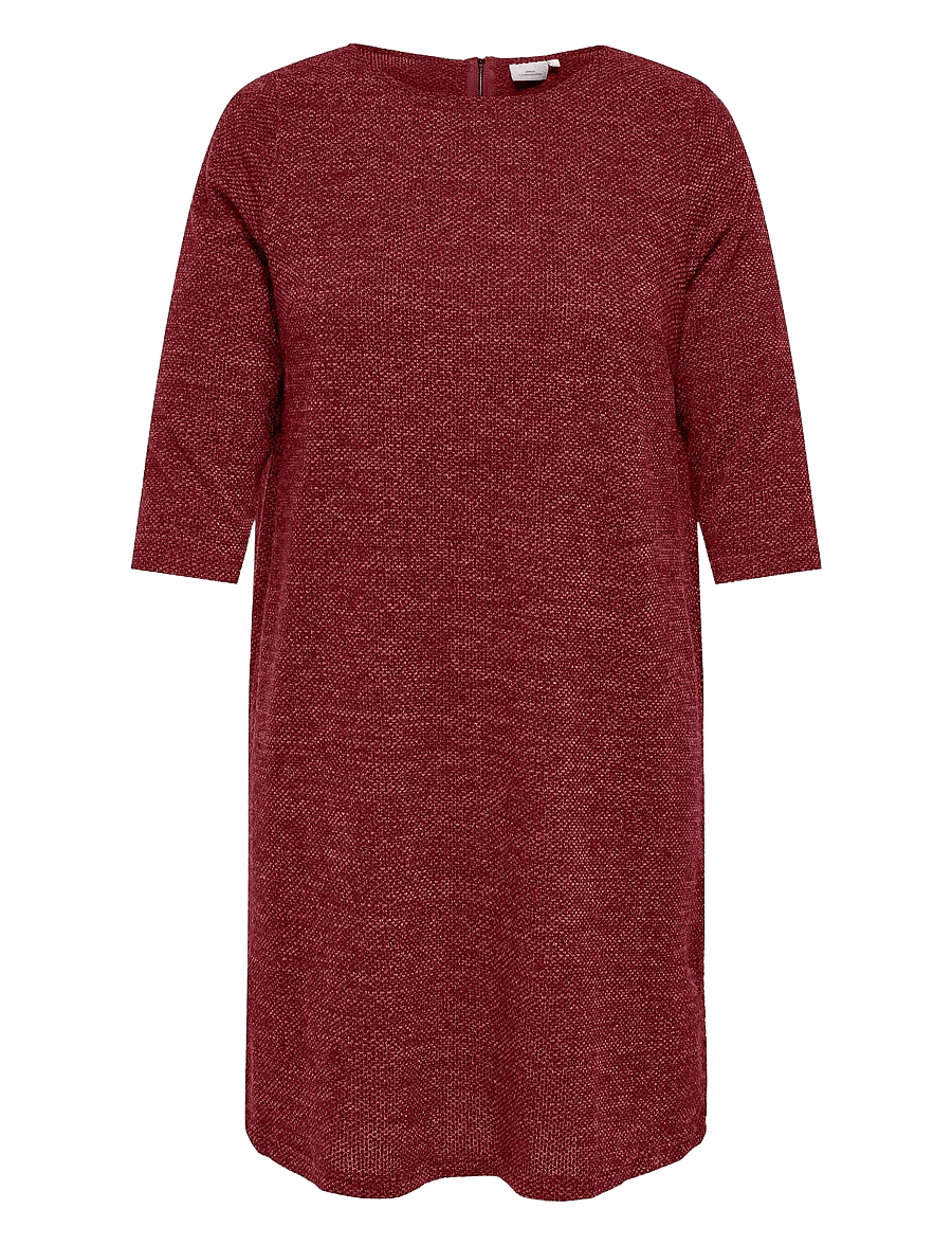 ONLY Carmakoma - CARMARTHA 3/4 KNEE DRESS JRS - adītas kleitas - cabernet - 0