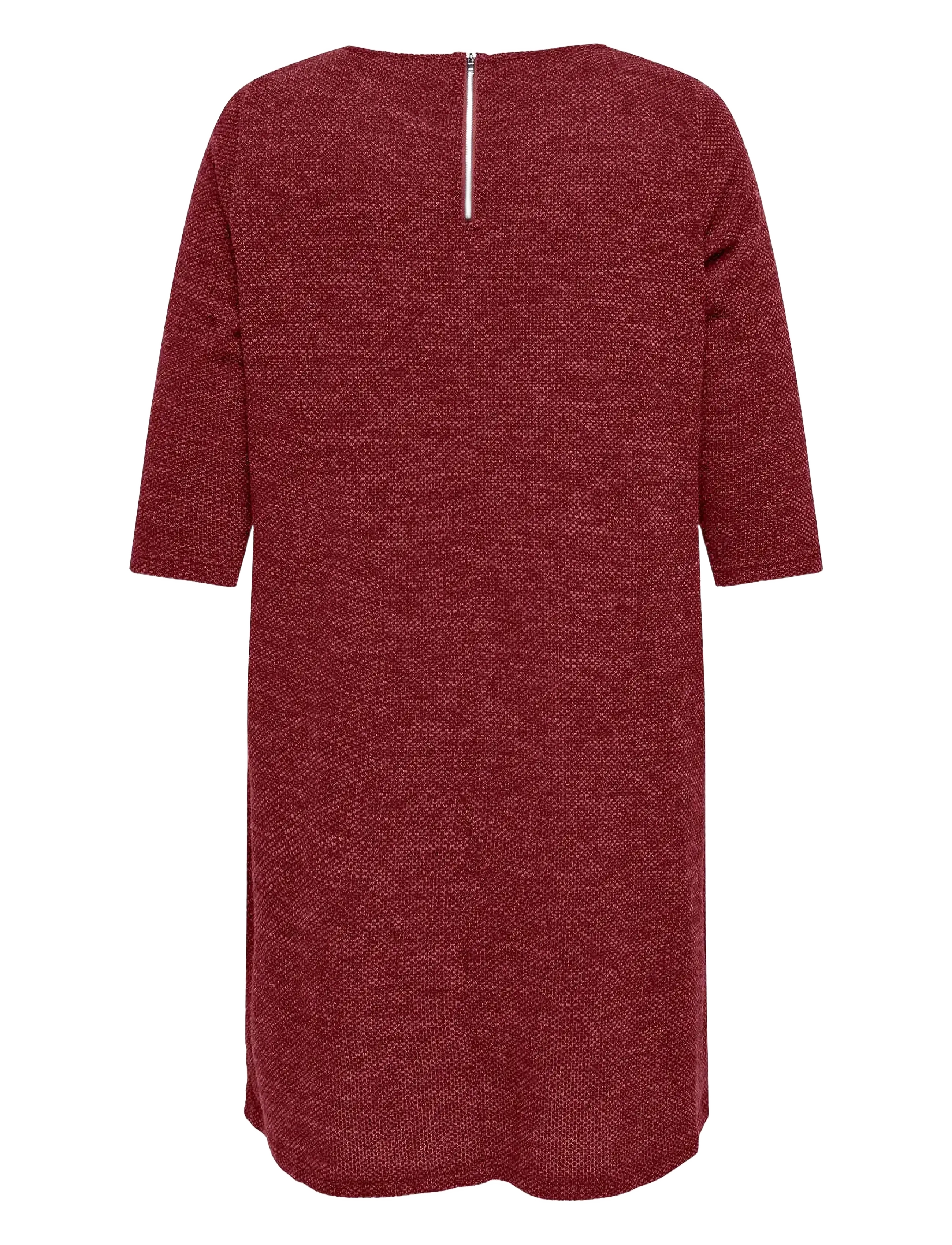 ONLY Carmakoma - CARMARTHA 3/4 KNEE DRESS JRS - stickade klänningar - cabernet - 1