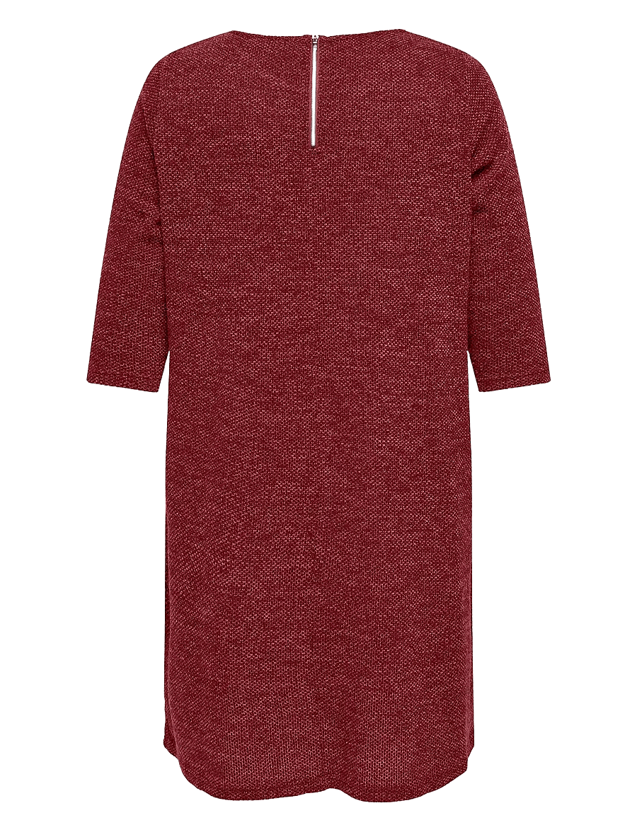 ONLY Carmakoma - CARMARTHA 3/4 KNEE DRESS JRS - adītas kleitas - cabernet - 1