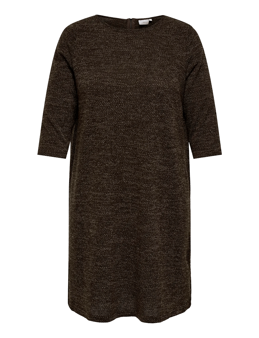 ONLY Carmakoma - CARMARTHA 3/4 KNEE DRESS JRS - strickkleider - dark earth - 0