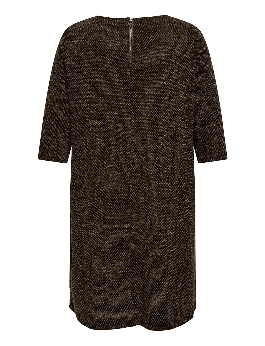 ONLY Carmakoma - CARMARTHA 3/4 KNEE DRESS JRS - strickkleider - dark earth - 1