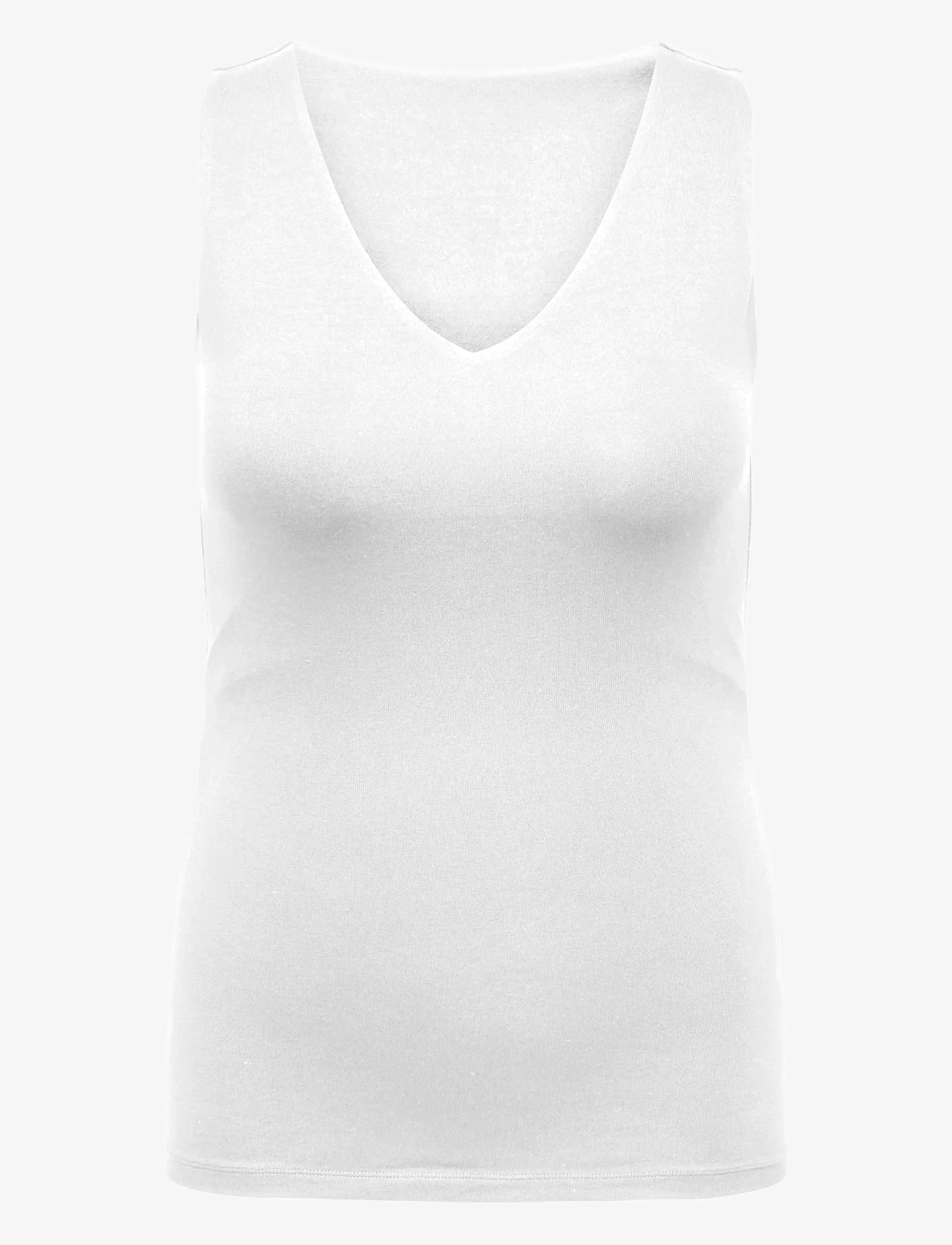 ONLY Carmakoma - CARTIME LIFE 2-WAY V-NECK TANK TOP JRS - tanktops - white - 0