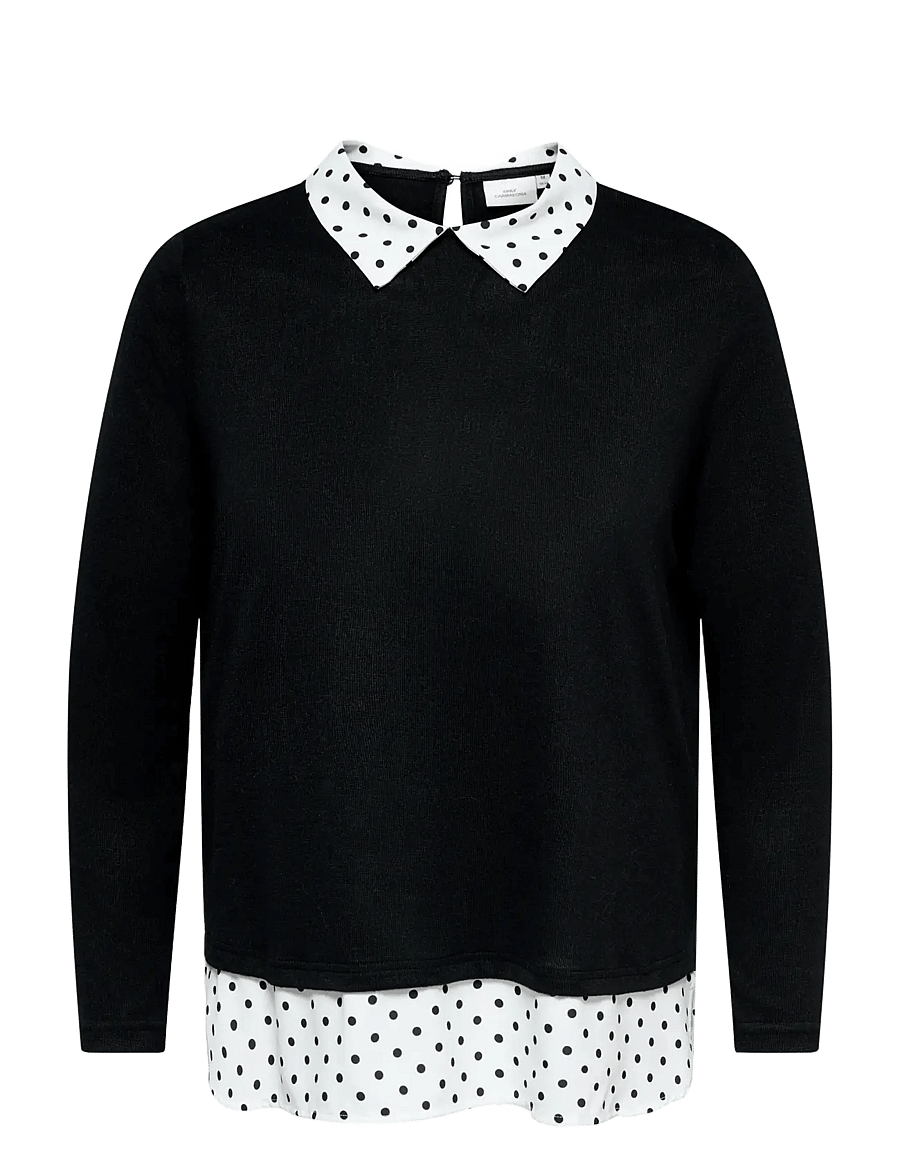 ONLY Carmakoma - CARALBA LS MIX TOP JRS - langärmelige blusen - black - 1