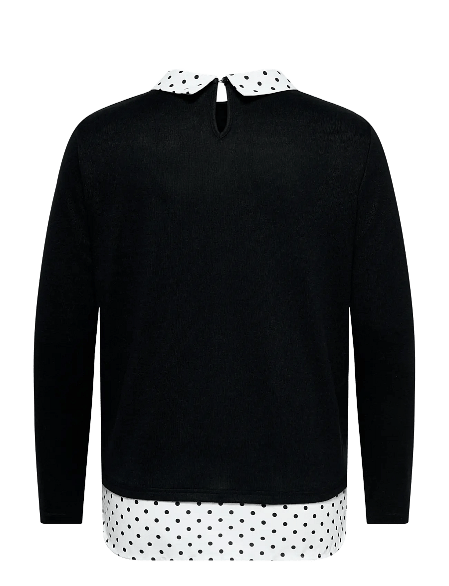 ONLY Carmakoma - CARALBA LS MIX TOP JRS - langärmelige blusen - black - 2